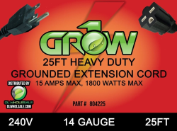 Grow1 Reflector 16 Gauge Extension Cord 25'