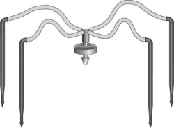 Netafim 4-Way Flat MOD w/Angle Arrow Dripper White 18'', 25/pack