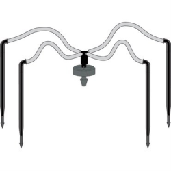 Netafim 4-Way Flat MOD w/Angle Arrow Dripper White 24'', 25/pack