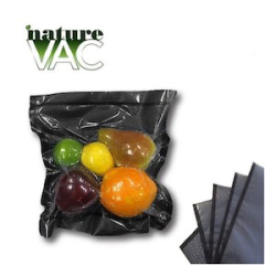 NatureVAC 11''x24'' Precut Vacuum Seal Bags Clear/Black - 50pack